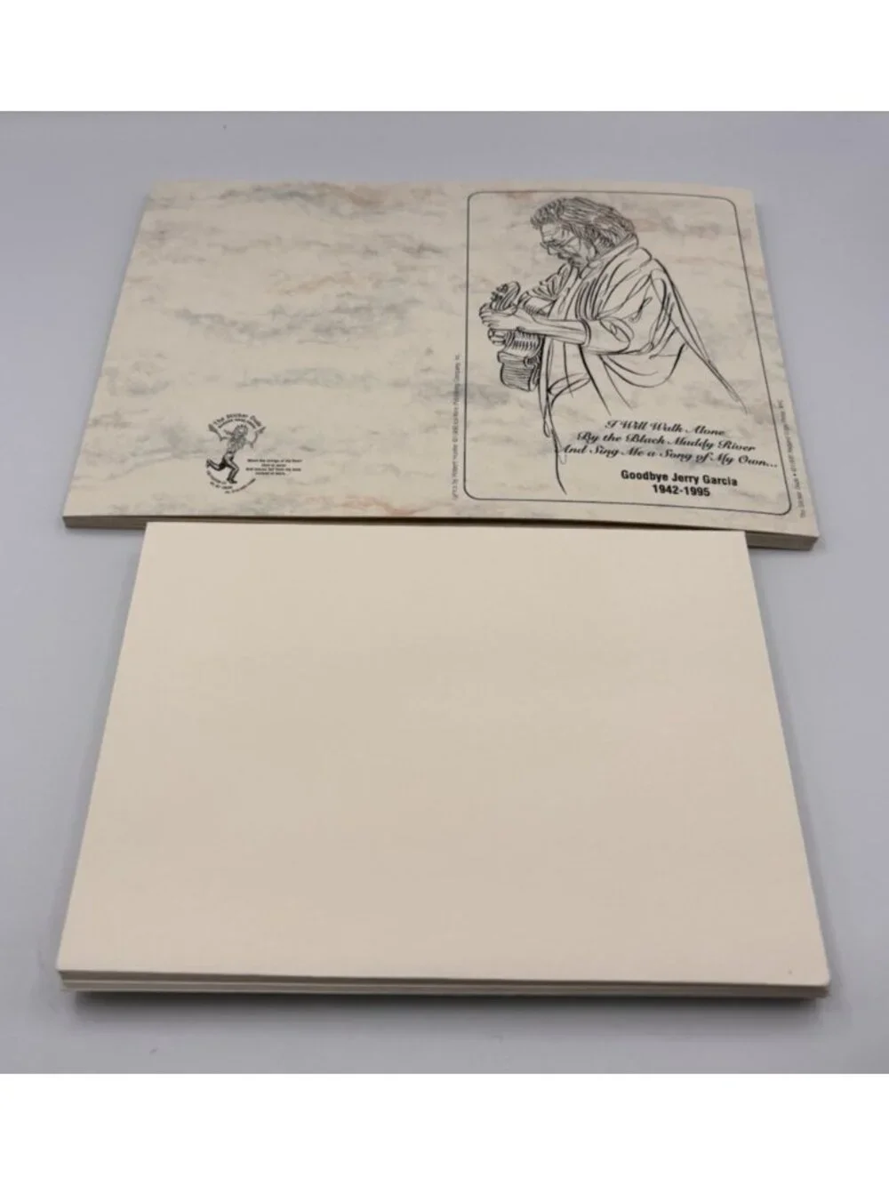 Grateful Dead Goodbye Jerry Garcia Stationery Cards Black Muddy River Lot of 18 - Picture 4 of 5
